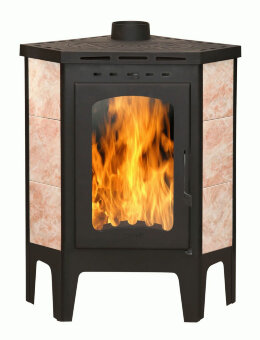 Печь-камин ЭкоКамин Бавария УГЛОВАЯ с чугунной плитой (РК 123)